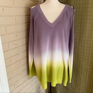 Torrid Ombre Lace-Up Sleeve Sweater Lightweight